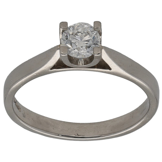 Platinum 0.38ct Diamond Solitaire Ring Size L