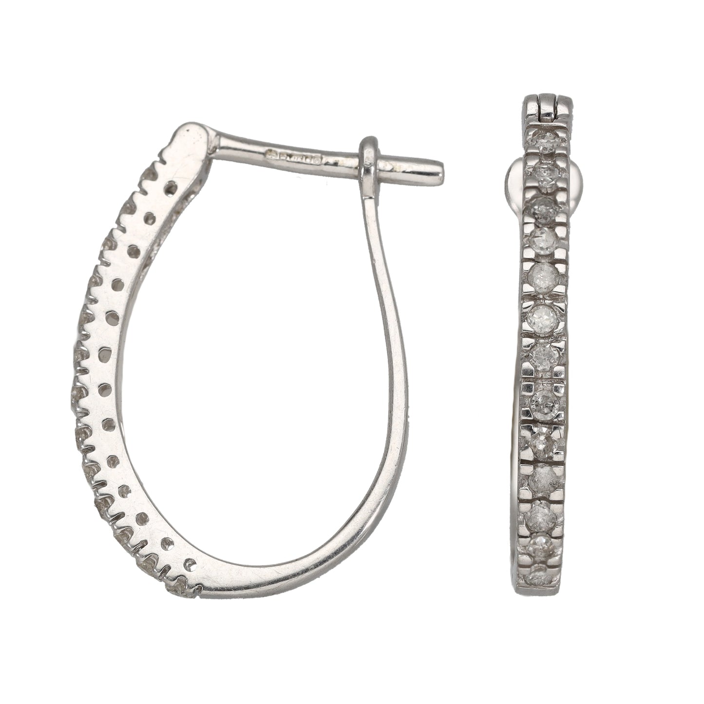 9ct White Gold 0.13ct Diamond Dress/Cocktail Earrings
