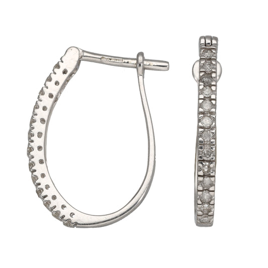 9ct White Gold 0.13ct Diamond Dress/Cocktail Earrings
