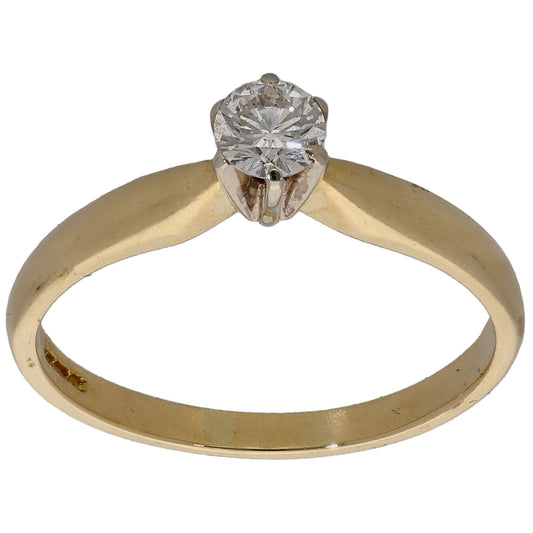 18ct Gold 0.26ct Diamond Solitaire Ring Size N