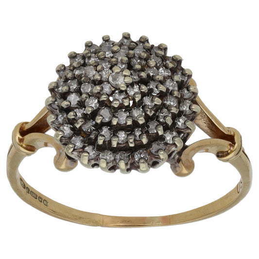 9ct Gold 0.50ct Diamond Cluster Ring Size W