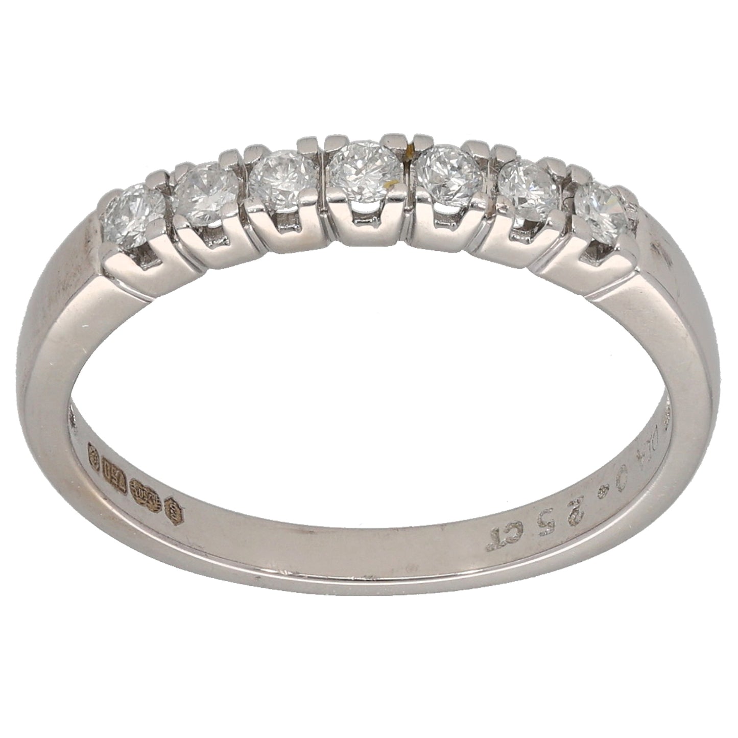 18ct White Gold 0.25ct Diamond Half Eternity Ring Size O
