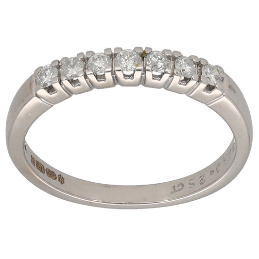 18ct White Gold 0.25ct Diamond Half Eternity Ring Size O