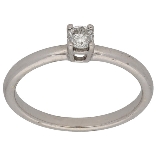 9ct White Gold 0.20ct Diamond Solitaire Ring Size N