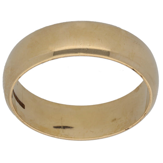 9ct Gold Plain Wedding Ring Size R