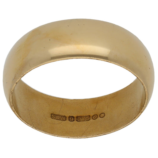 9ct Gold Plain Wedding Ring Size T