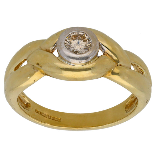 9ct Gold 0.22ct Diamond Solitaire Ring Size N