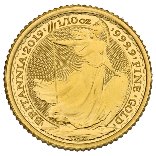24ct Gold Queen Elizabeth II 1/10 OZ Britannia Coin 2019