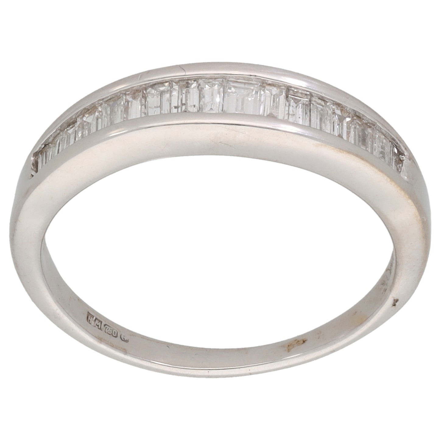 18ct Gold 0.34ct Diamond Half Eternity Ring Size Q