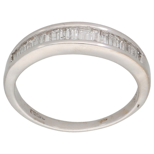 18ct Gold 0.34ct Diamond Half Eternity Ring Size Q