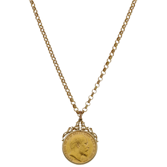 9ct Gold Full Sovereign Coin Pendant