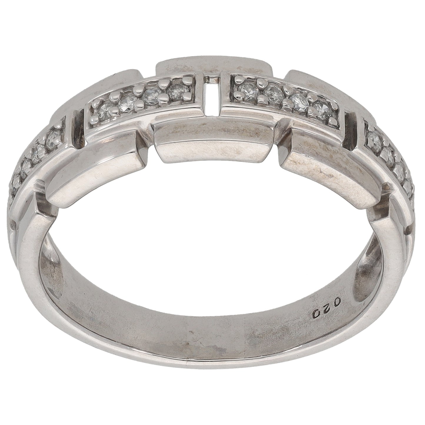 9ct White Gold 0.20ct Diamond Half Eternity Ring Size Y