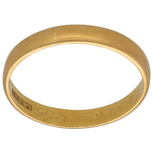 22ct Gold Plain Wedding Ring Size X