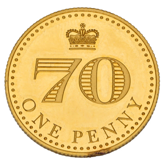 22ct Gold Queen Elizabeth II One Penny Coin 2022