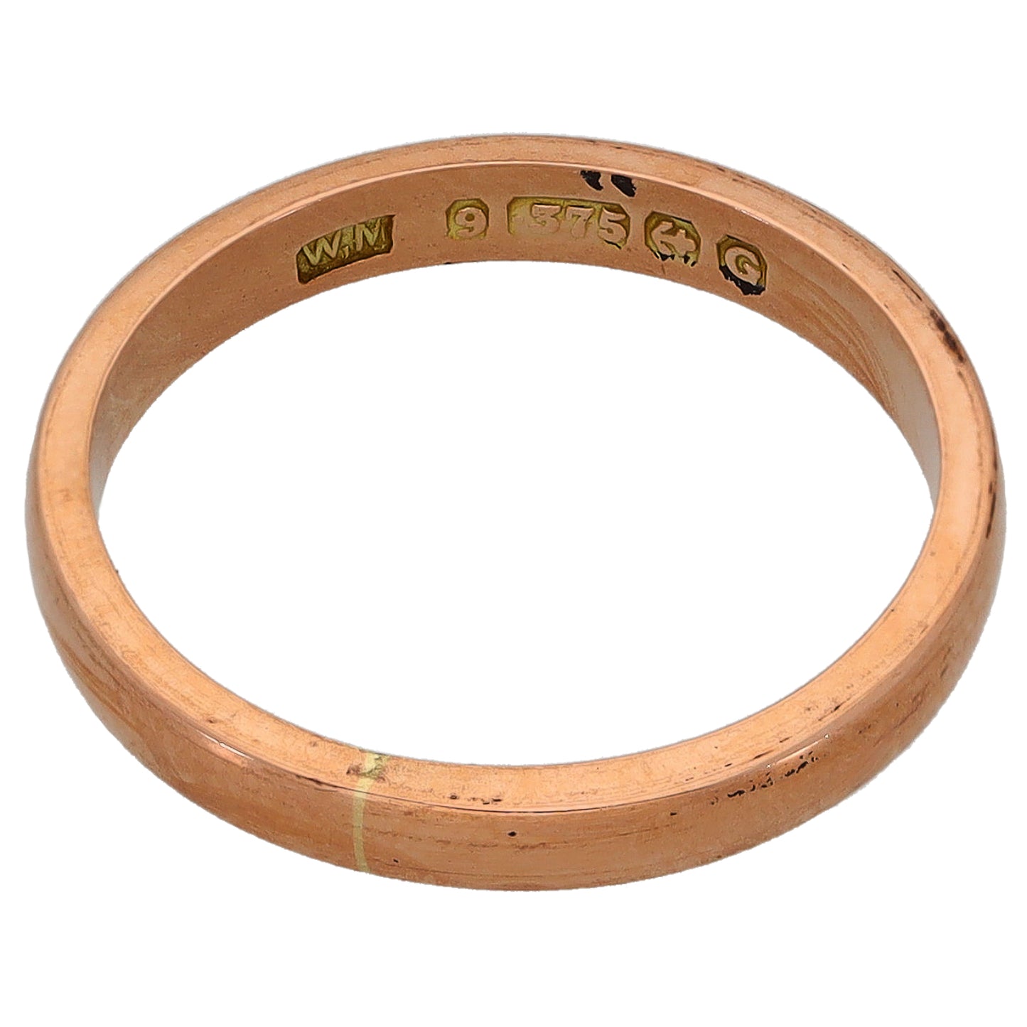 9ct Rose Gold Plain Wedding Ring Size L