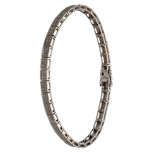 9ct White Gold 1.00ct Diamond Fancy Stone Set Bracelet