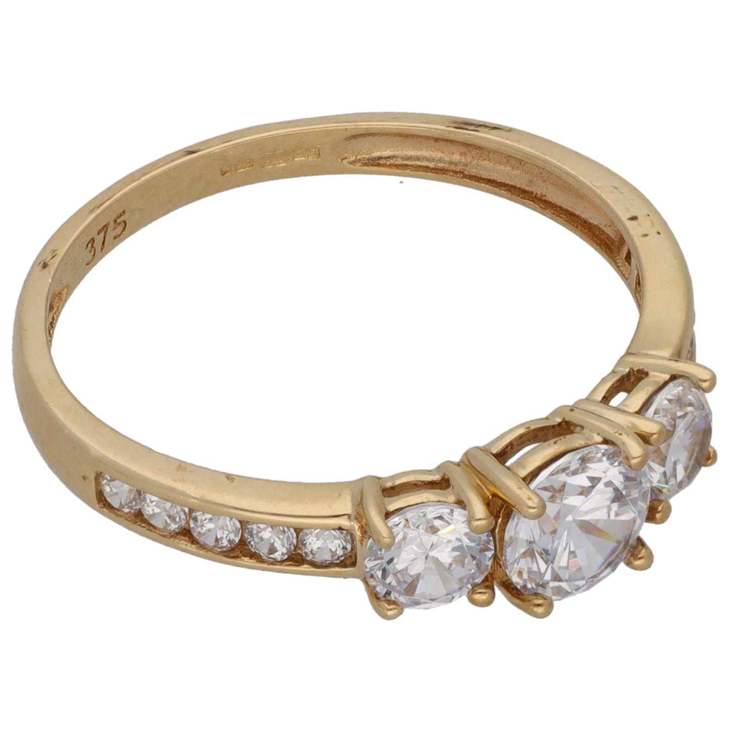 9ct Gold Cubic Zirconia Dress/Cocktail Ring Size N