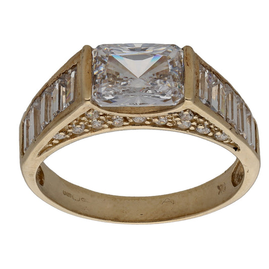9ct Gold Cubic Zirconia Alternative Ring Size P