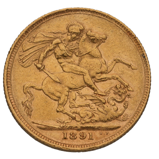 22ct Gold Queen Victoria Full Sovereign Coin 1891