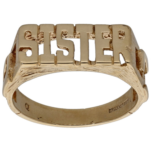 9ct Gold Sister Ring Size Q