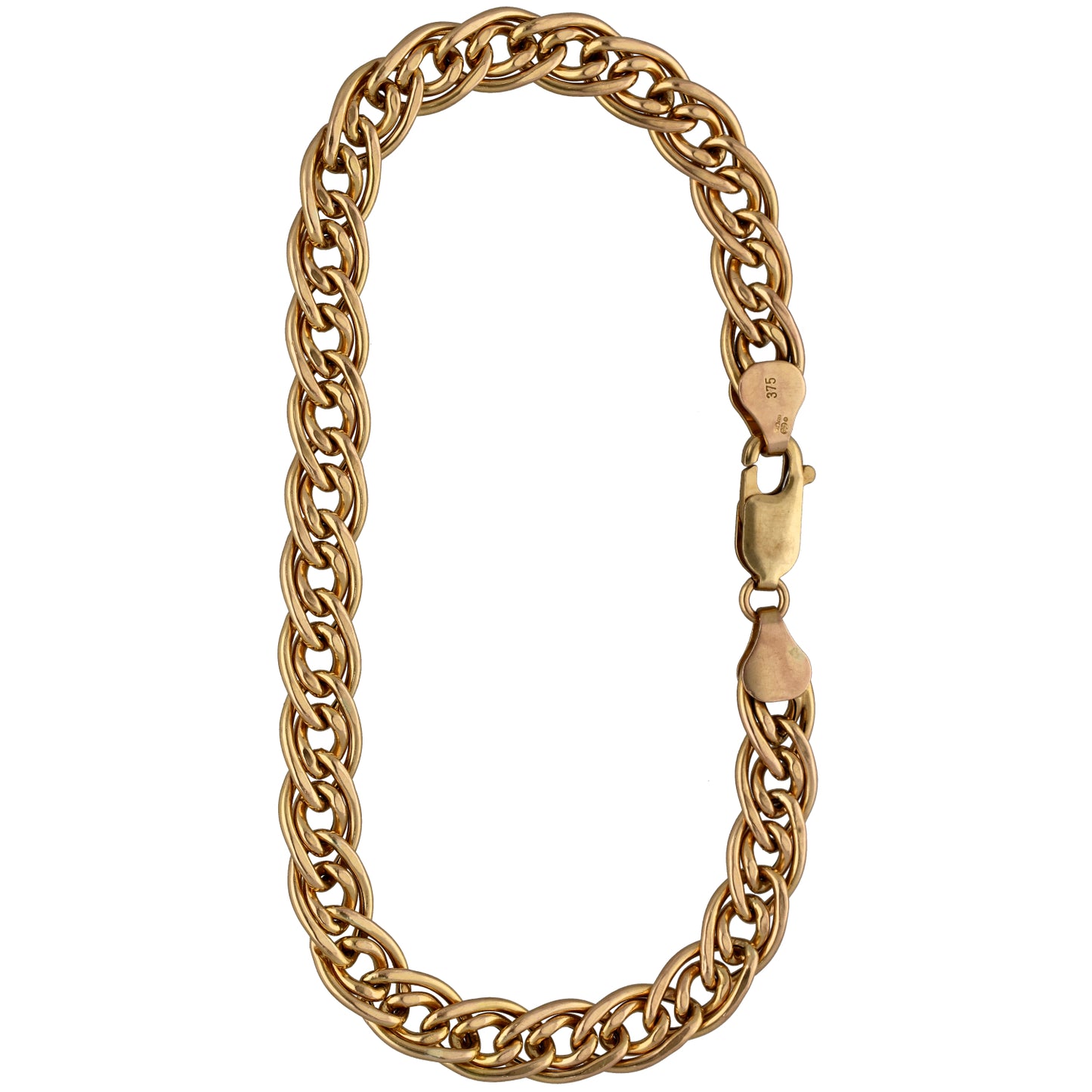 9ct Gold Double Curb Bracelet