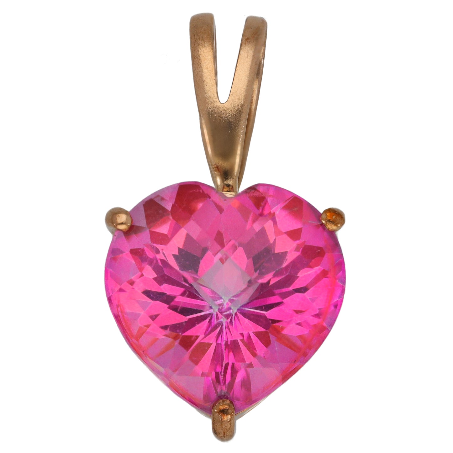 9ct Gold Coated Topaz Heart Pendant