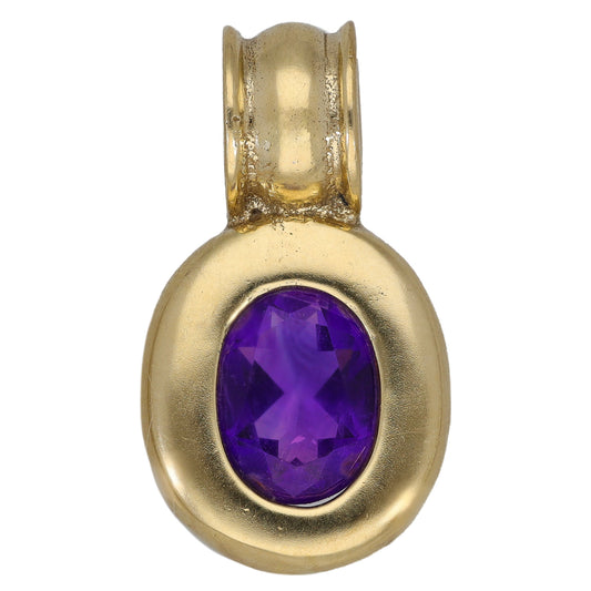9ct Gold Amethyst Single Stone Pendant