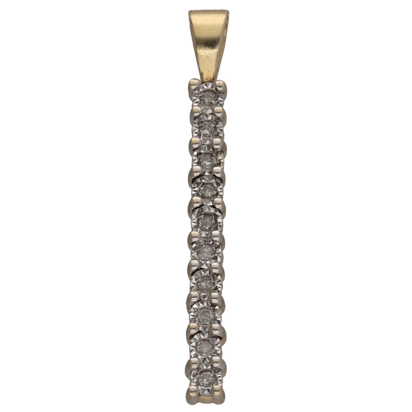 9ct Gold 0.15ct Diamond Cluster Pendant