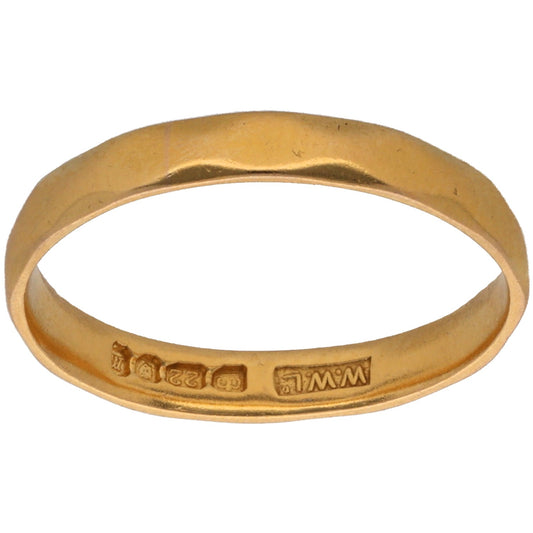 22ct Gold Plain Wedding Ring Size N