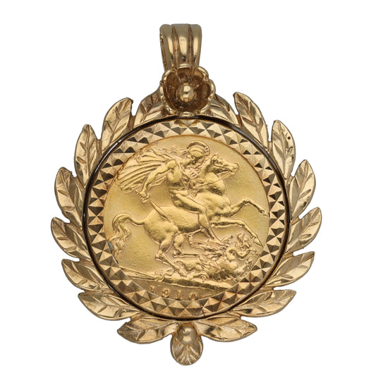 9ct Gold Half Sovereign Coin Pendant