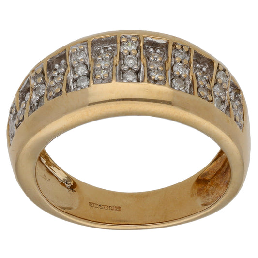 9ct Gold 0.18ct Diamond Dress/Cocktail Ring Size N