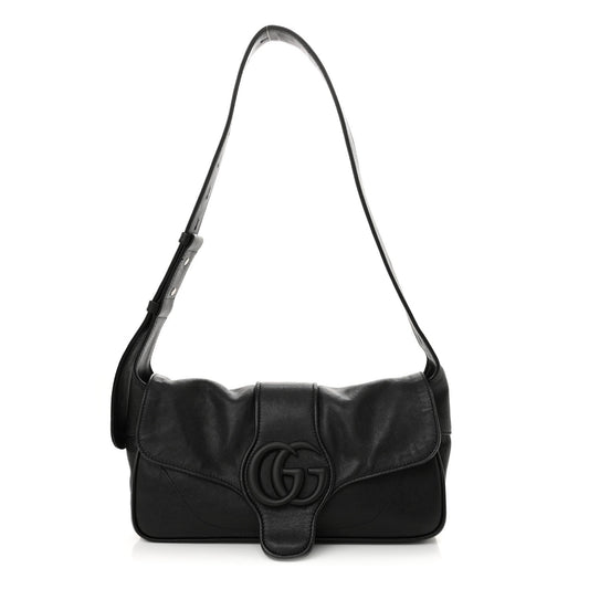 Gucci Aphrodite Small Goatskin Leather Bag - Black