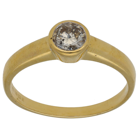 18ct Gold 0.50ct Diamond Solitaire Ring Size Q