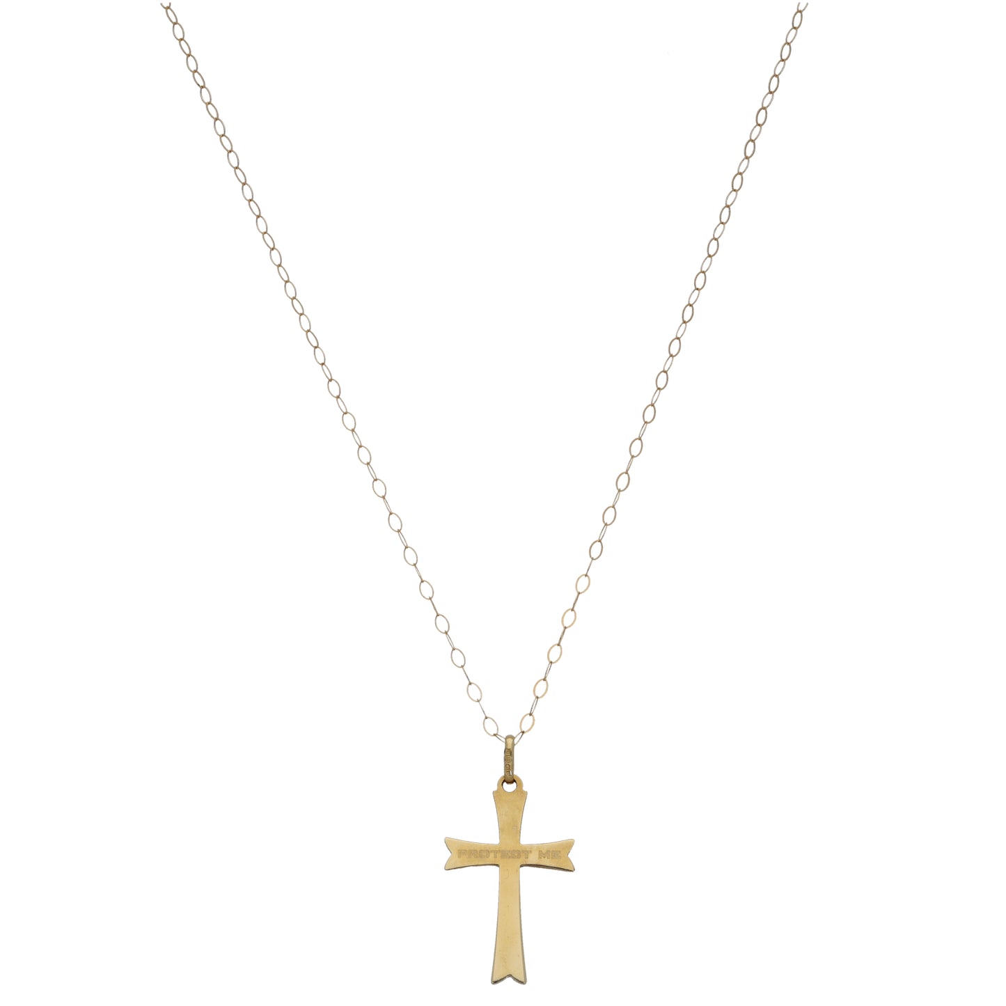 9ct Gold 0.01ct Diamond Cross Pendant With Chain