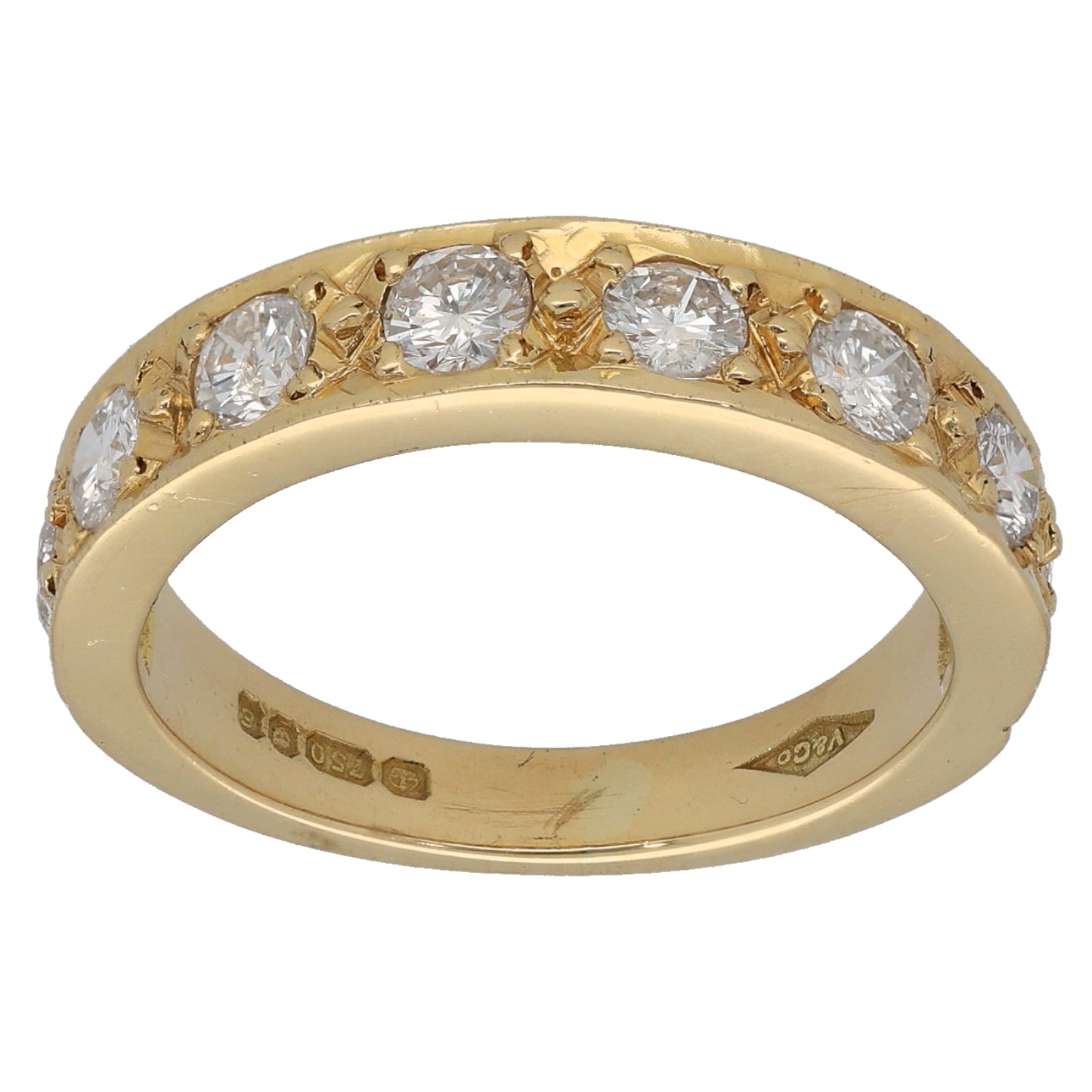18ct Gold 1.20ct Diamond Half Eternity Ring Size M