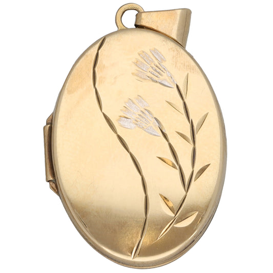 9ct Gold Patterned Locket Pendant