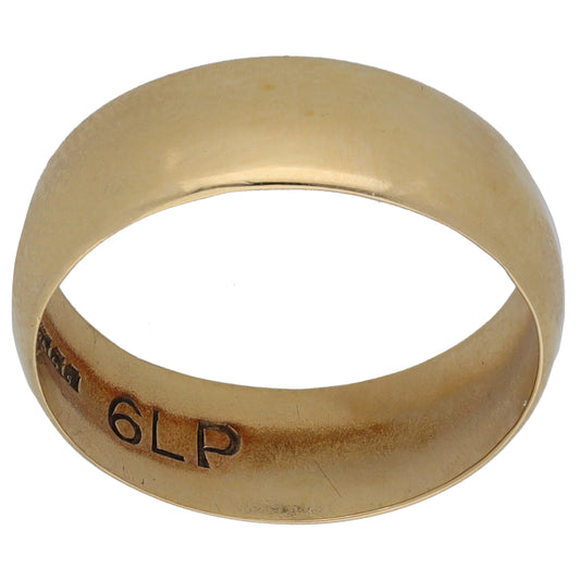 9ct Gold Plain Wedding Ring Size L