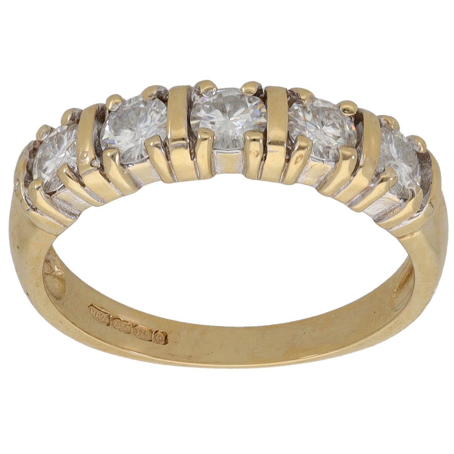 9ct Gold Cubic Zirconia Half Eternity Ring Size M