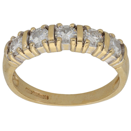 9ct Gold Cubic Zirconia Half Eternity Ring Size M