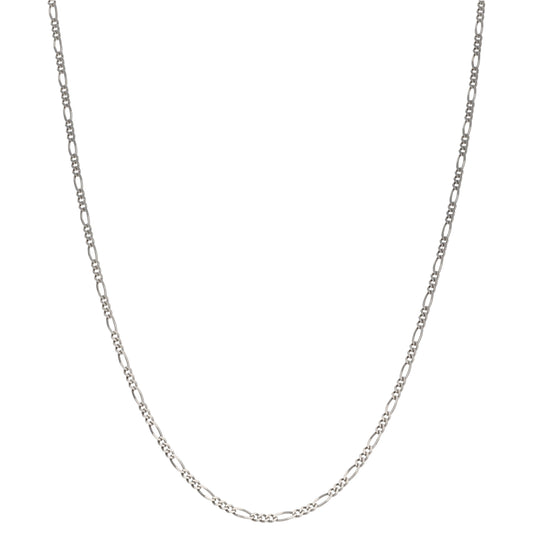 9ct White Gold Figaro Chain 16"