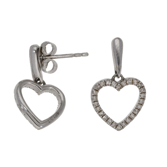 9ct White Gold 0.26ct Diamond Drop Earrings