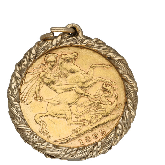 9ct Gold Full Sovereign Coin Pendant