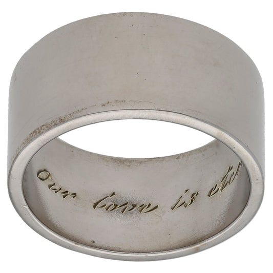 9ct White Gold Plain Wedding Ring Size P