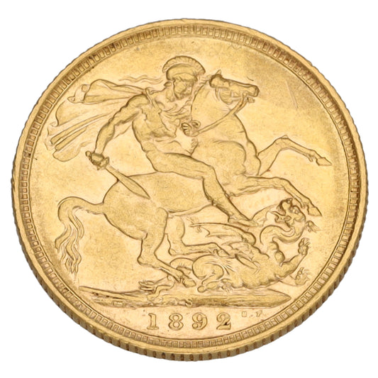 22ct Gold Queen Victoria Full Sovereign Coin 1892