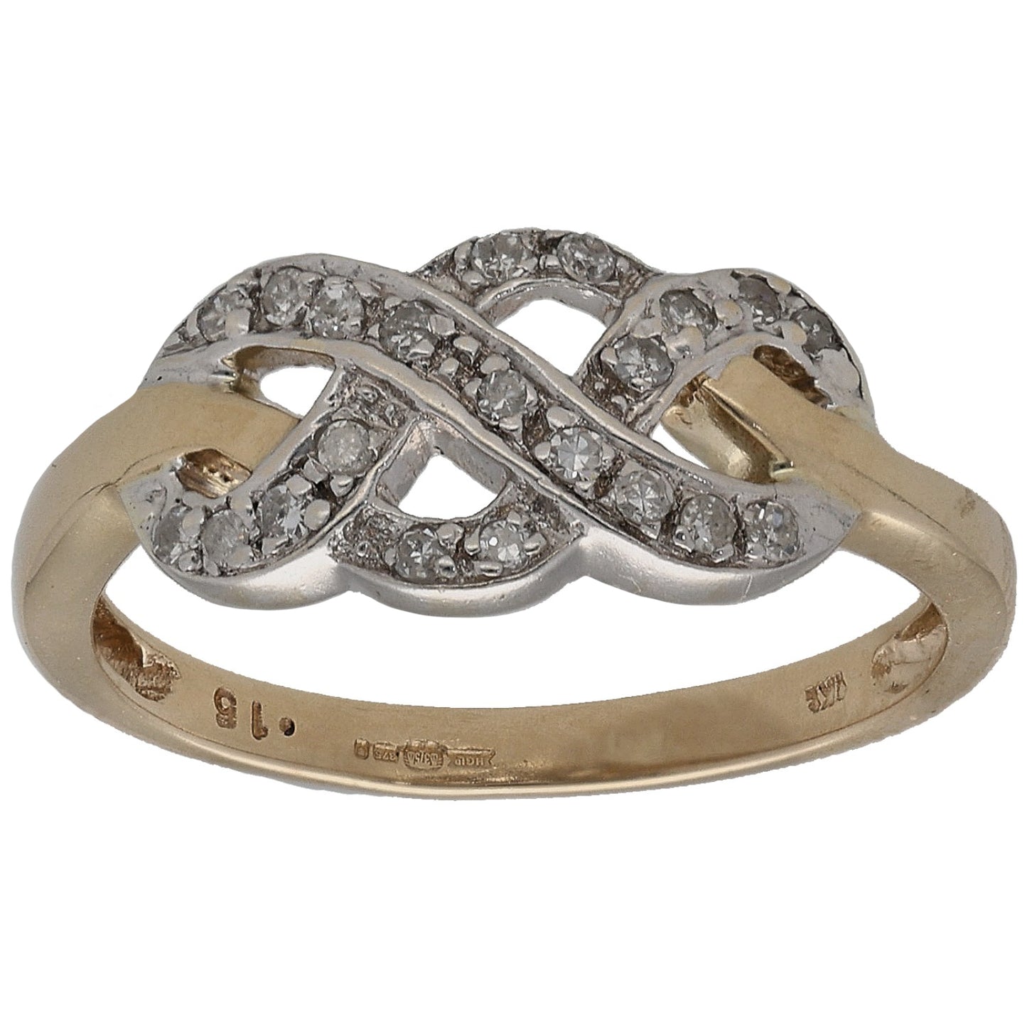 9ct Bicolour Gold 0.15ct Diamond Cluster Ring Size M