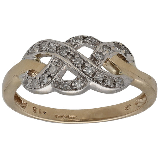 9ct Bicolour Gold 0.15ct Diamond Cluster Ring Size M