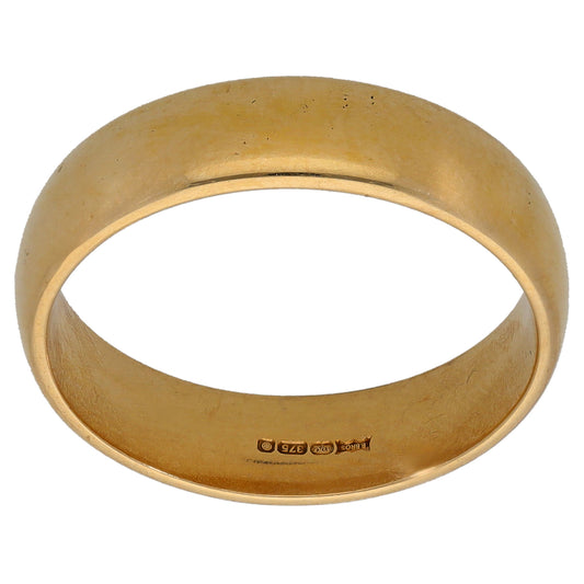 9ct Gold Plain Wedding Ring Size O