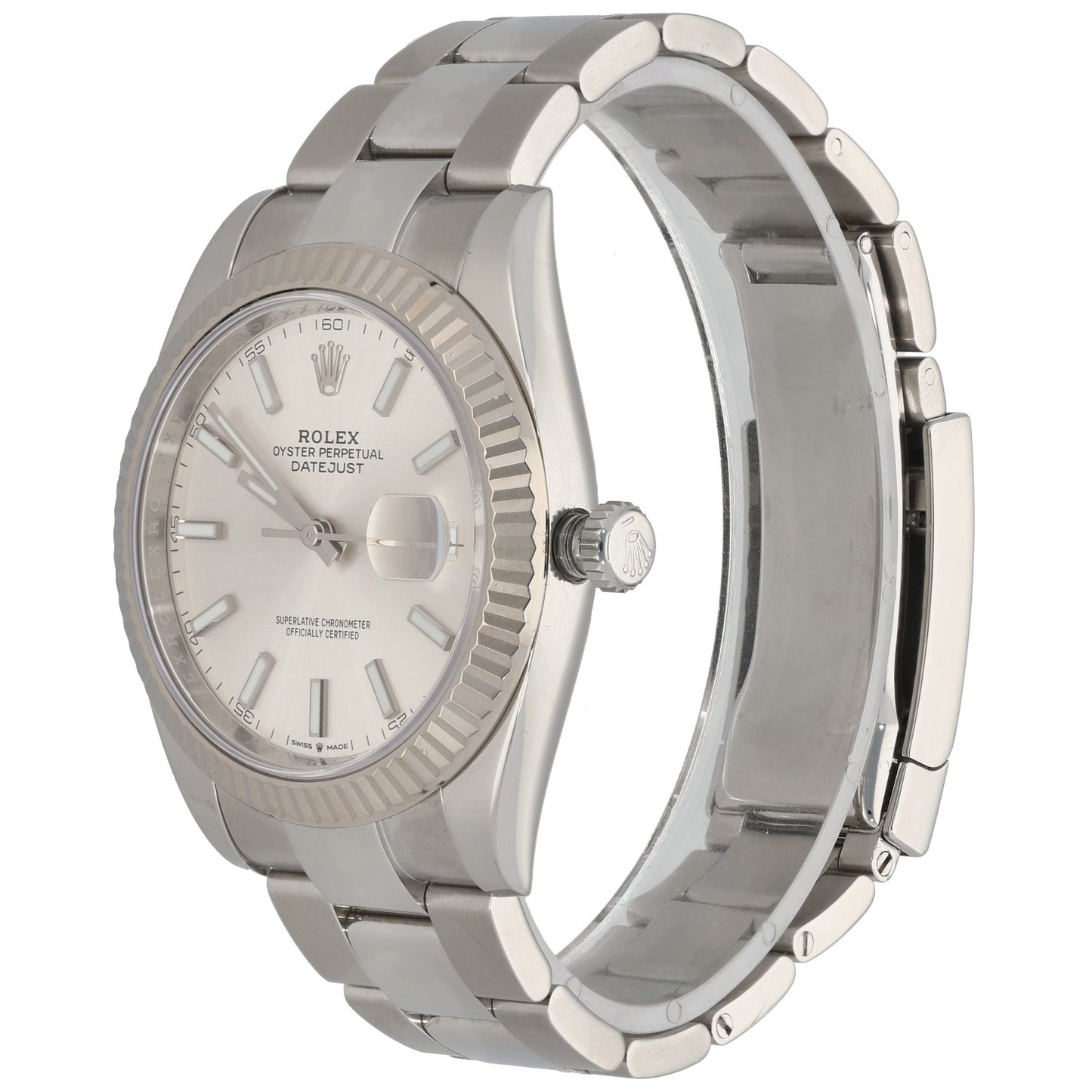 Rolex Datejust 41 126334, Silver Dial, Stainless Steel, Front Angle Image