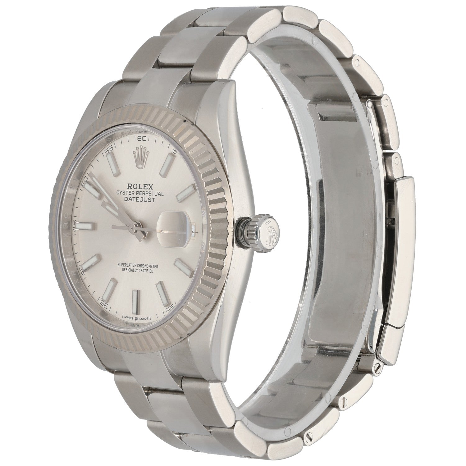 Rolex Datejust 41 126334, Silver Dial, Stainless Steel, Front Angle Image