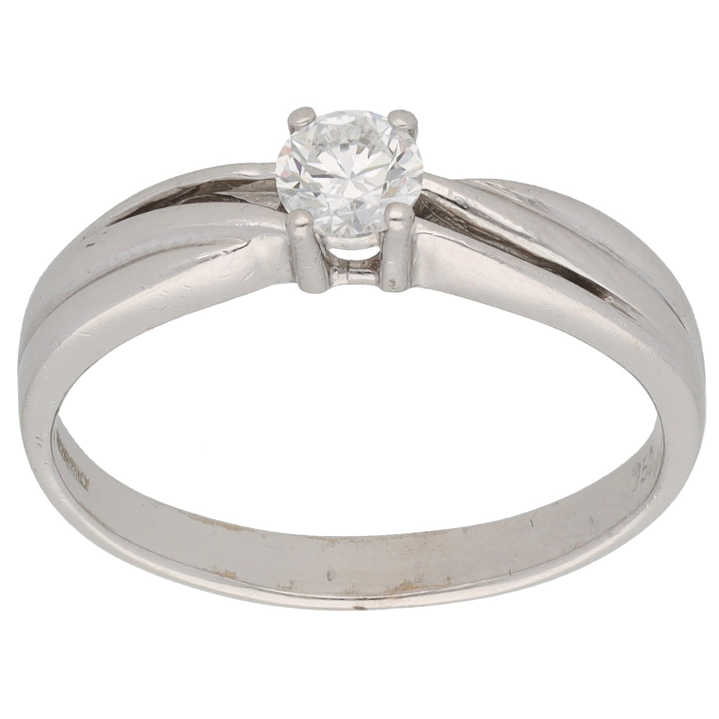18ct White Gold 0.30ct Diamond Solitaire Ring Size N